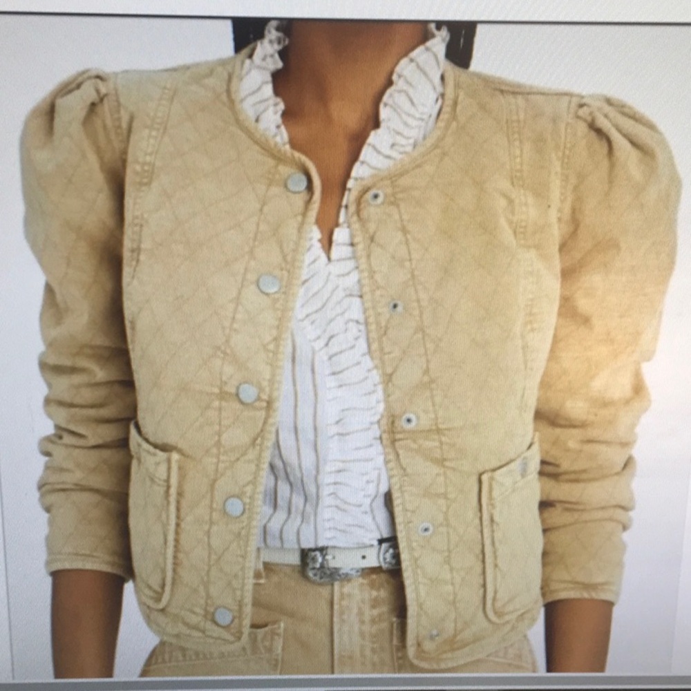 VERONICA BEARD/“CAMILLE”QUILTED CROP JACKET IN”TAN SIERRA”/NEW